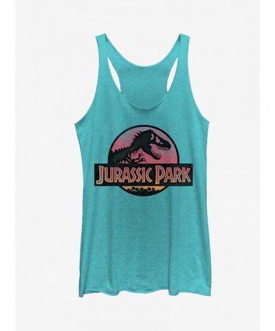 Jurassic Park Sunset Logo Girls Tank Top $10.15 Tops